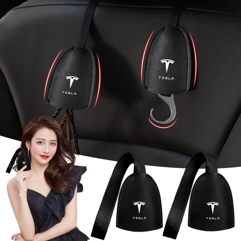 Car Interior Organizers Hooks Car Back Seat Hook Headrest Hanger For Tesla Model 3 Y X S Cc3 Cybertruck Y Juguete Roadster Coil 4