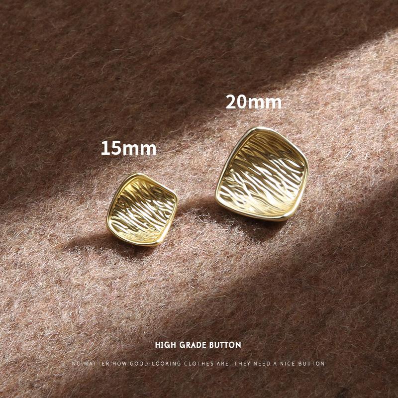 10Pcs Square Buttons Versatile Clothes Jacket Sweater Cardigan Special-Shaped Buttons High-End Beautiful Exquisite Metal Buttons