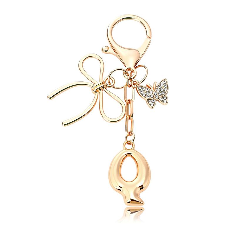 Chaveiro Fashion Borboleta Letra A-Z Feminino Menina Brilhante Fofo Mochila Chave de Carro Acessórios Cordão Pingente de Metal com Letra Presente