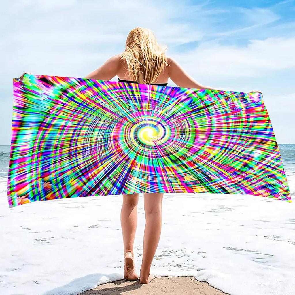Psychedelic Stripe Beach Towels for Adults Quick Dry Bath Towel Pool Towels for Adults Swimming Towel hot tub Towels Shower