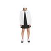 Nike Logo Pattern Round Neck Zip Jacket Women Jacket White DX1490-100