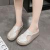 Small person, super high heel, hollow bag head, half slippers, women's summer wear muffin, thick sole to increase height, cool slippers, lazy shoes