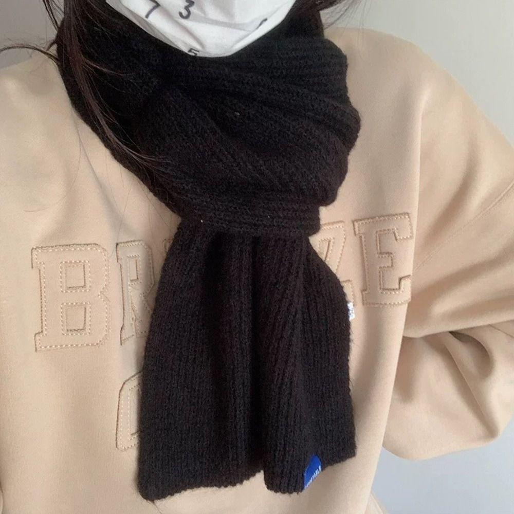 Thicken Cross Scarf Solid Color Short Neckerchief Winter Warm Neck Scarf  Women