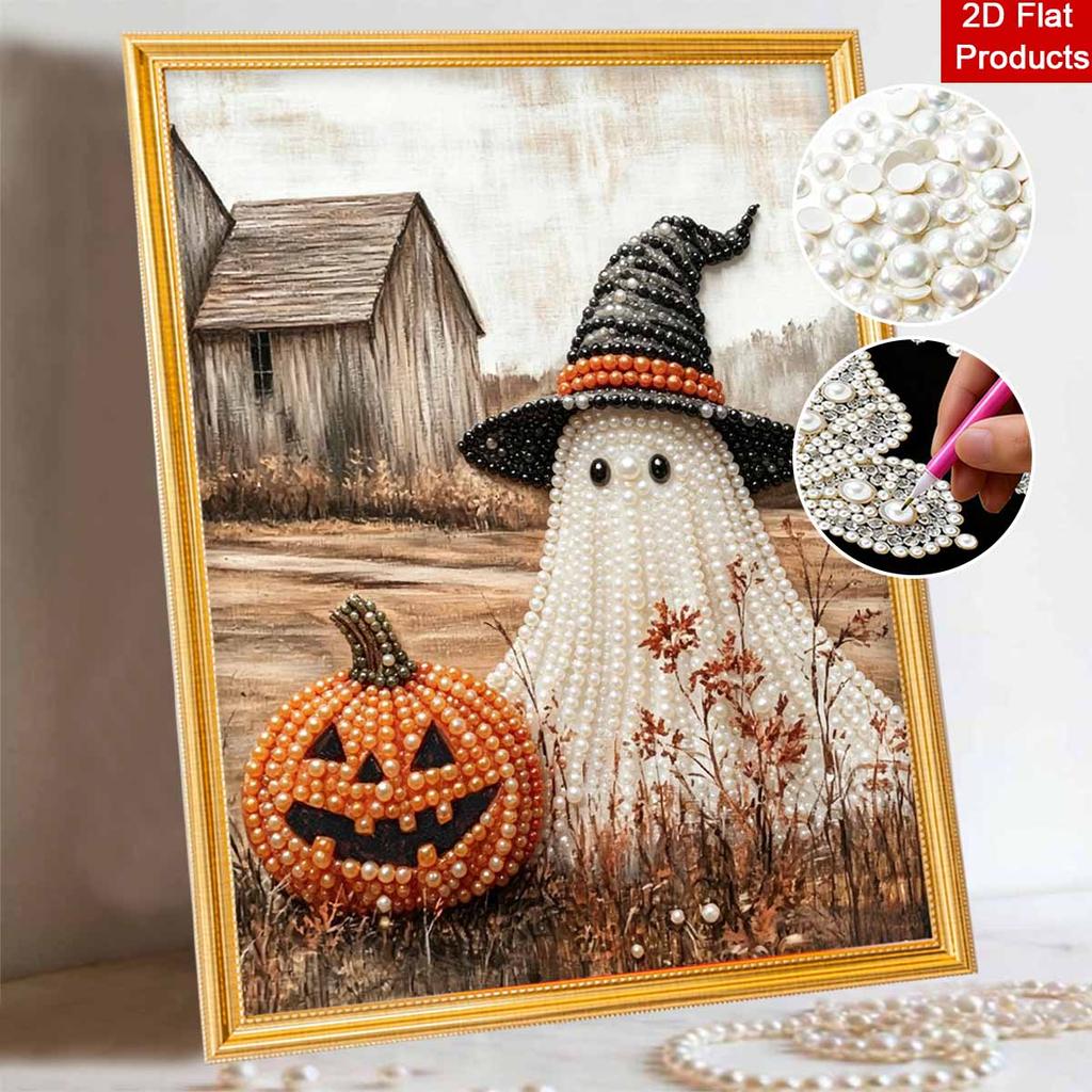 Halloween Pearl Painting Art Full Pearl Handmade Diy Ghost and Pumpkin Home Decorations