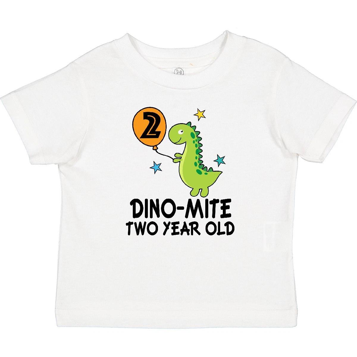 Inktastic 2nd Birthday Dinosaur Party Two Year Old Baby kids boys T-Shirt Celebration Cute 140