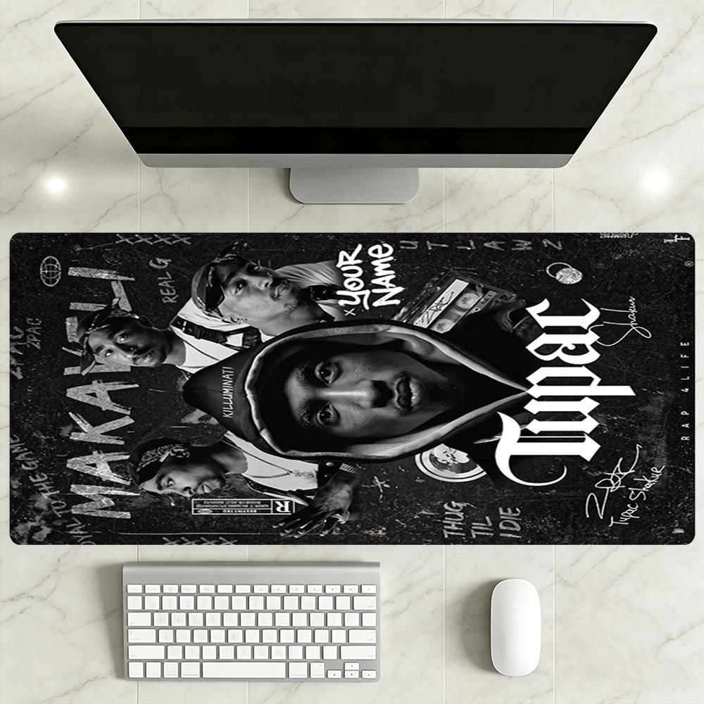 2pac Customized Name Mouse Pad Desk Mouse Pad Office Mouse Mats Non-Slip Rubber Bottom Perfect Gift for Gamers And Professionals