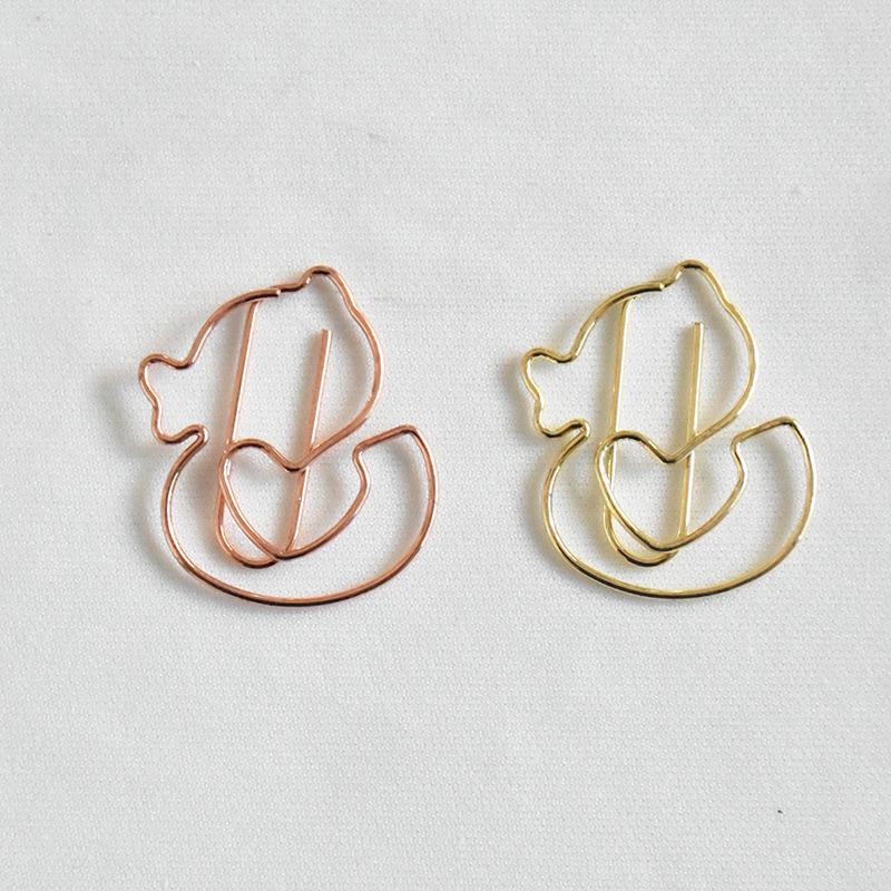 Cute Animal Shaped Golden Metal Decorative Paper Clip Bookmark Gift
