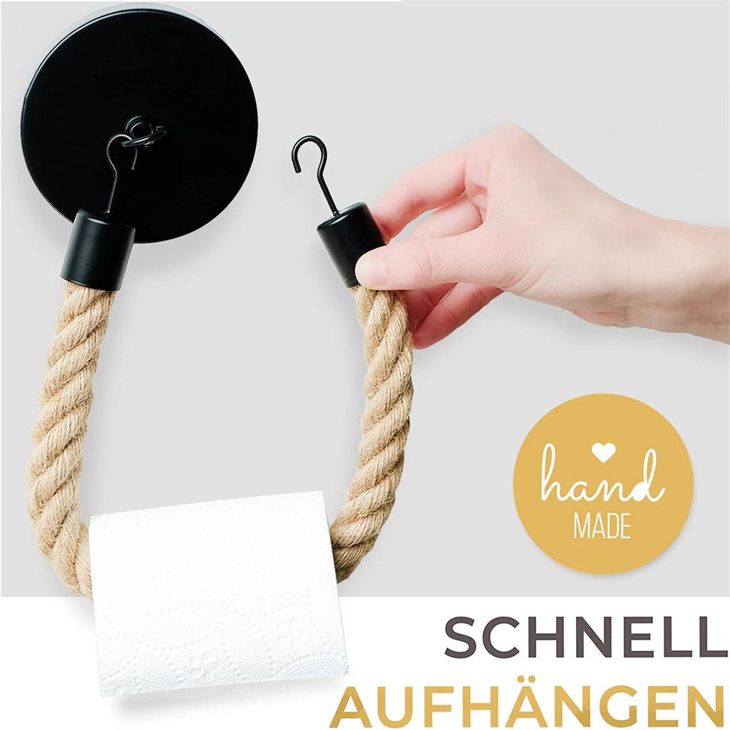 Nail-free Towel Hanging Rope Toilet Paper Holder Kitchen Bathroom Toilet Paper Holder Storage Rack Suction Cup Wall Mounted