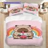 Sweet Sip Rainbow Bedding (1 * duvet cover + 2 * pillowcase, without core) 2D Flat Duvet cover and pillowcase Bedding set Soft and comfortable
