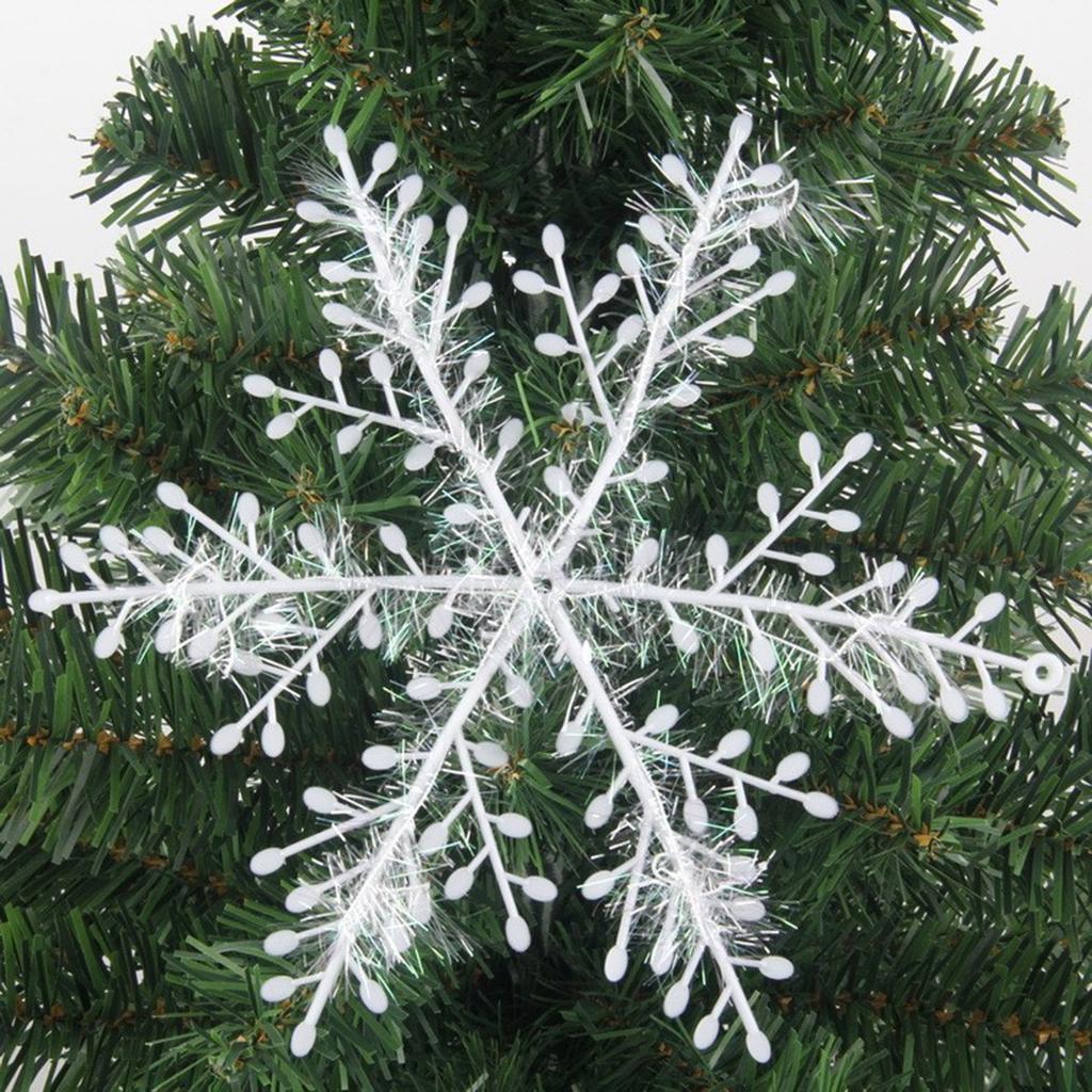 30pcs Plastic Artificial Snowflakes for Holiday Decoration Perfect for Christmas Tree Ornaments and Festive Events