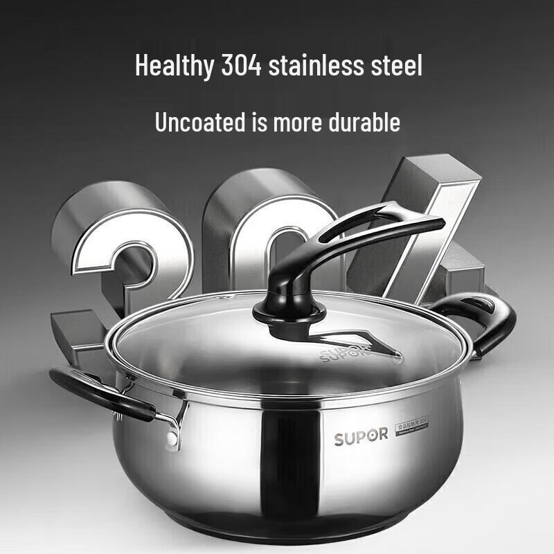 Supor 20cm Stainless Steel Soup & Noodle Pot