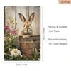 Vintage Metal Sign Rabbit Flower 8x12 Inch Wall Decor Indoor Outdoor