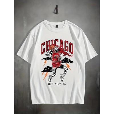 Mode Basketballspieler Grafik Bedrucktes Herren Bequemes Schickes T-Shirt Grafik Baumwoll-T-Shirt Herren Outdoor Herrenbekleidung