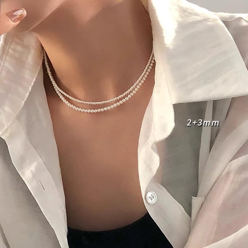 2025 Damen Luxus Reisperlen Mehrreihige Choker Halskette