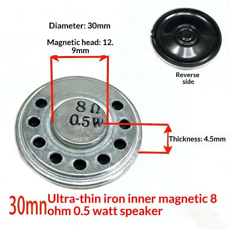 1Pcs Diameter 30Mm 32Mm 36Mm 40Mm 45Mm 50Mm 57Mm Loudspeaker 0.5W 8 Ohm Ultra-Thin Horn Speaker