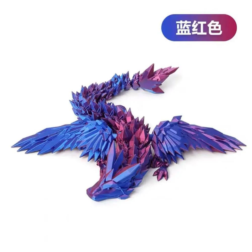 Dragon Magic cu Aripi Imprimat 3D 14cm Articulații Mobile Jucărie Fidget Ornament Rotativ Articulat pentru Birou Jucării Artizanale Cadou