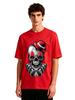 Mens Creepy Clown Skull Graphic Tshirt Retro Streetwear Print Casual Short Sleeve White Cotton Tee