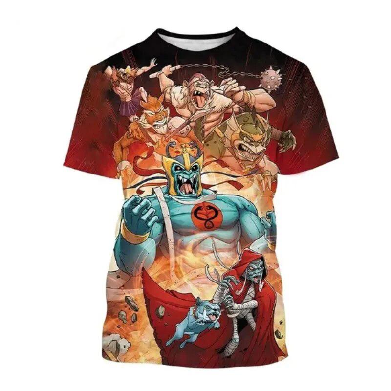 Summer Thundercats 3D Print T-Shirts Anime Streetwear Men Fashion Short Sleeve T Shirt O-Neck Male Tees Tops Clothing