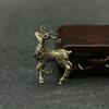 2Pcs/set Elk Deer Figurines Micro-carved Pocket Copper Deer Durable Pure Copper Elk  Living Room
