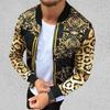 Men Coat Print All Match Round Neck Long Sleeve Leopard Jacket