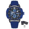 MEGIR Watches for Men Silicone Strap Quartz Chronograph Waterproof Luxury Military Sport Wristwatch Auto Date Reloj Hombre 2208