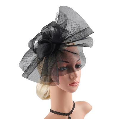 Fascinators Hats for Women Teas Party Headbands Bridal Wedding Veil Headwear 20s 50s Elegant Hat with Hair Clip