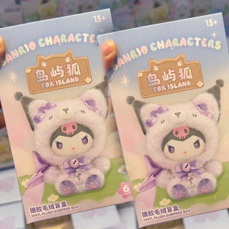 San rio Doll Characters Fox Island Blind Box Cinnamoroll Vinly Plush Pendants Surprise Box My Melody Anime Doll Mystery Bag Toy
