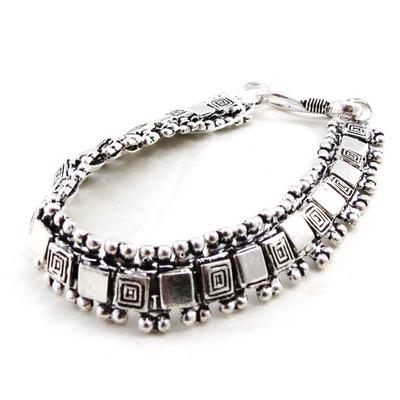 [H7498] - Designer-Armband 'Kilimanjaro' versilbert