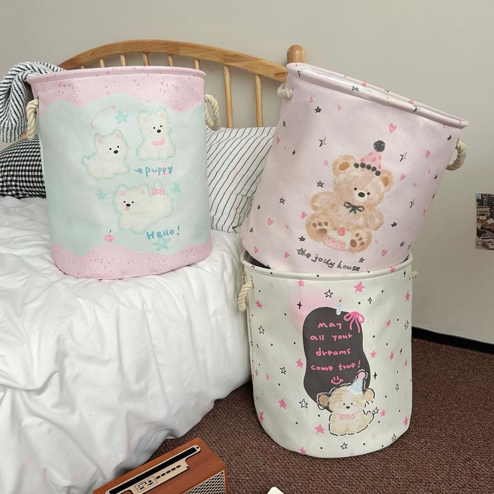 Cartoon Toys Storage Basket Space-Saving Dirty Clothes Basket Cute Laundry Hamper  Dormitory