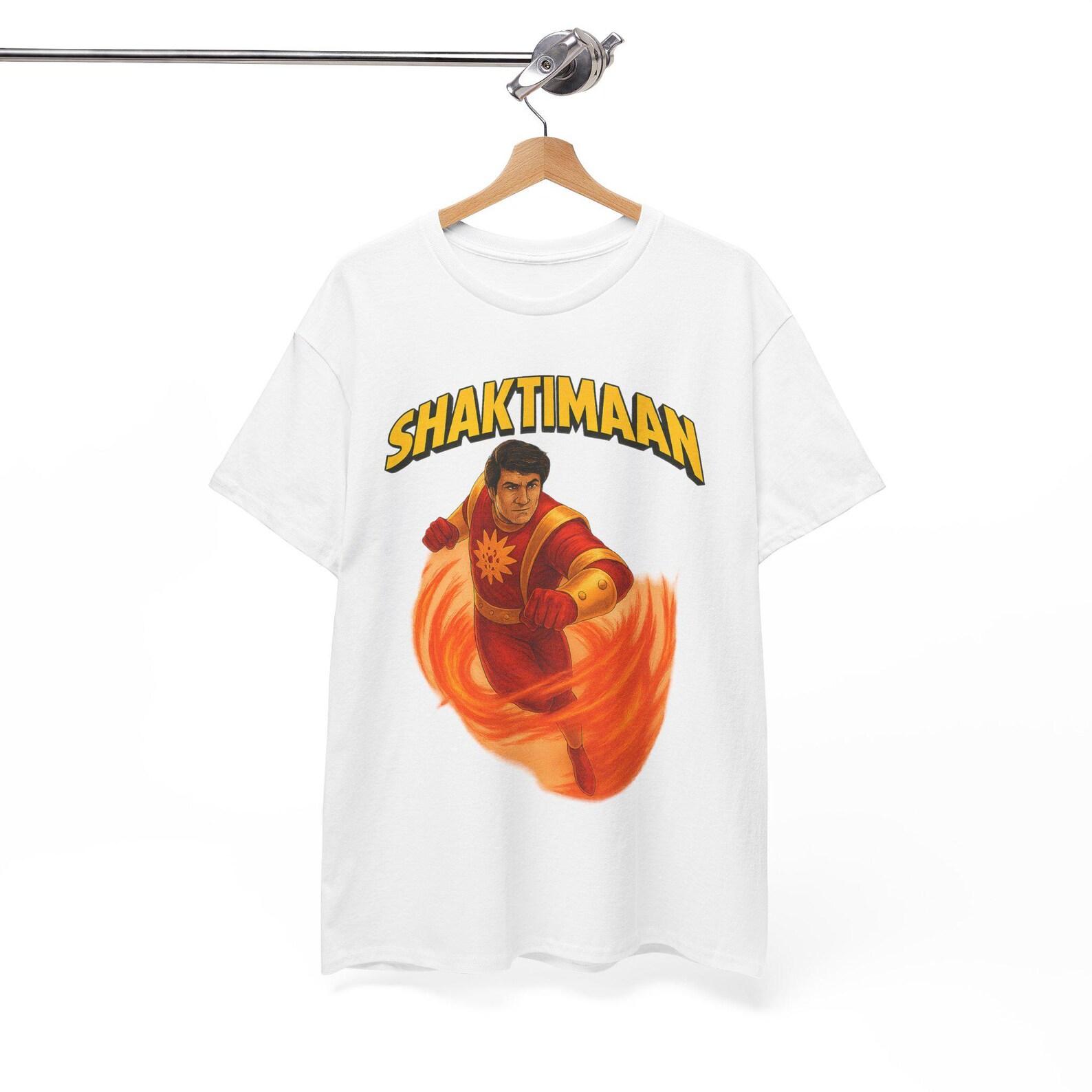 Shaktimaan Retro Comic T shirt - 90s Indian Superhero Tee - Desi Nostalgia Gift 3XL