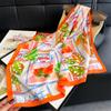 Design Fashion Square Silk Scarf Women Hairband Printed Small Satin Shawls Foulard Neckerchief Female Headbands Bandana