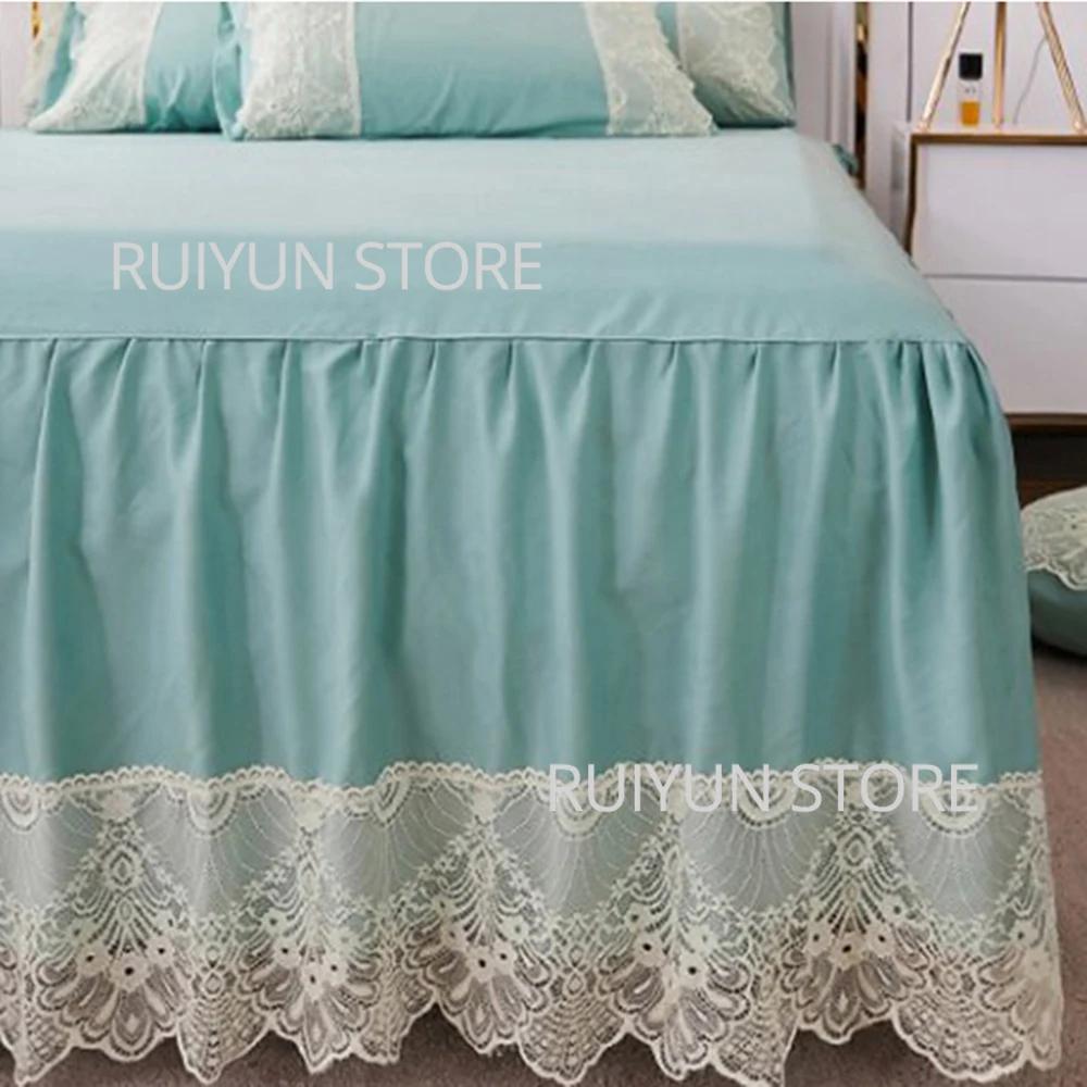 Decorative Lace Bed Skirt Non-slip Mattress Cover Protecor Bed Cover Ruffled Bed Skirt Bedspread Bedsheet Solid Color