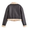 Autumn and Winter New Products European and American Women's Fashion Short Fur Integrated Coat Lapel Zipper Coat Coat