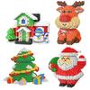 Christmas Winter Scene Building Blocks-Small Particle Children Puzzle Toy DIY Home Decoration Ornament Perfect Kids Holiday Gift