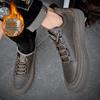 Men's Winter Fashion Low-Top Leather Martin Shoes - Casual, Lace-Up, Plus Velvet Warm.