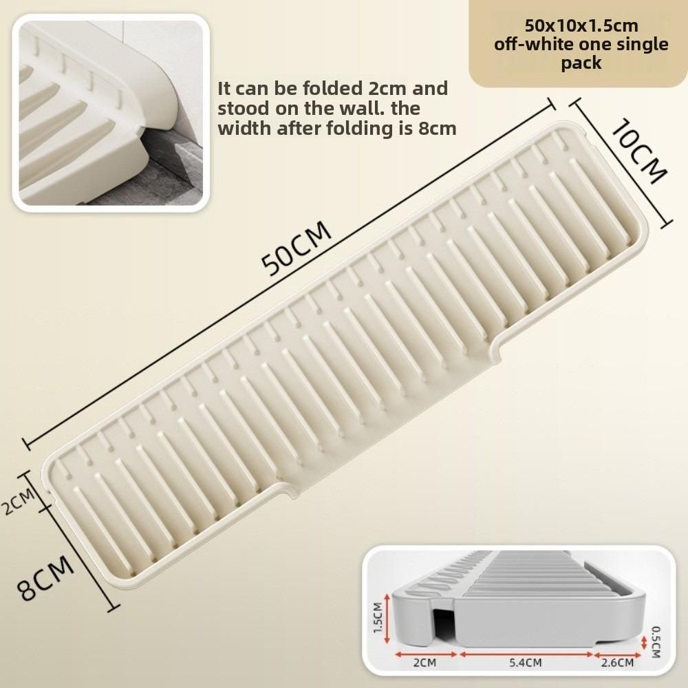 New Anti-slip Sink Drain Pad Silicone Splash-proof Countertop Drain Pad Anti-slip Narrow Edge Sink Water Absorbent Tray Kitchen