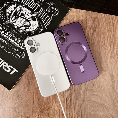 Luxury Metal Matte Magnetic Wireless Charge For Magsafe Cases for iPhone 16 15 14 13 12 11 Plus Pro ProMax Soft Cover