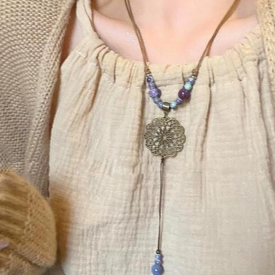 Collier ethnique à pompon perlé Attrape-rêves Ose