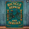 Vintage Grün Orange Weiß Fahrrad Metall Wandposter Garage Dekor