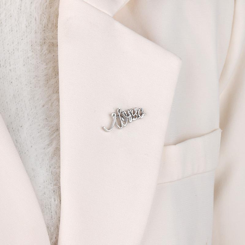 Elegant Alphabet Brooch Fashionable Minimalist Metal Pin Ideal For Scarf Accessories