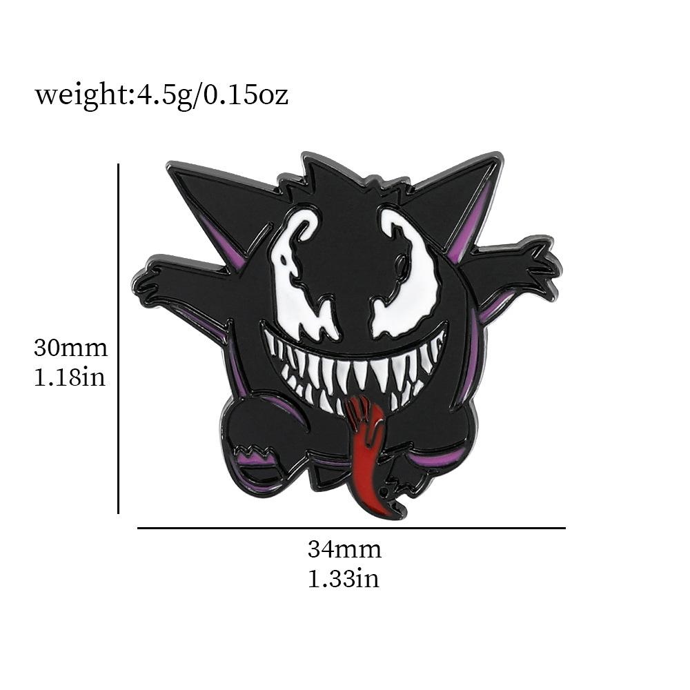 Funny Pokemon Metal Badge With Cartoon Character Design And Droplet Oil Craft