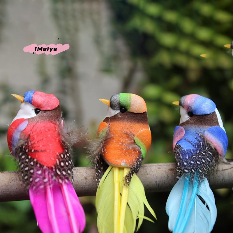 M-1Pcs Simulation Feather Birds Models Fake Foam Animal Artificial Birds DIY Wedding Home Garden Ornament Decoration Tree Decor