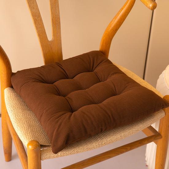 Thickened Floor Cushion Corduroy Chair with Ties, Soft Square Seat Pad, Non-Slip Comfortable Office Pad Warm for Reading Nook Floor, Winter