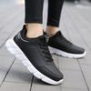 Women Running Shoes PU Leather Lace-up Men Warm Light Walking Sneaker Fitness Sport Flats Comfortable Black Size 35-45 Loafers
