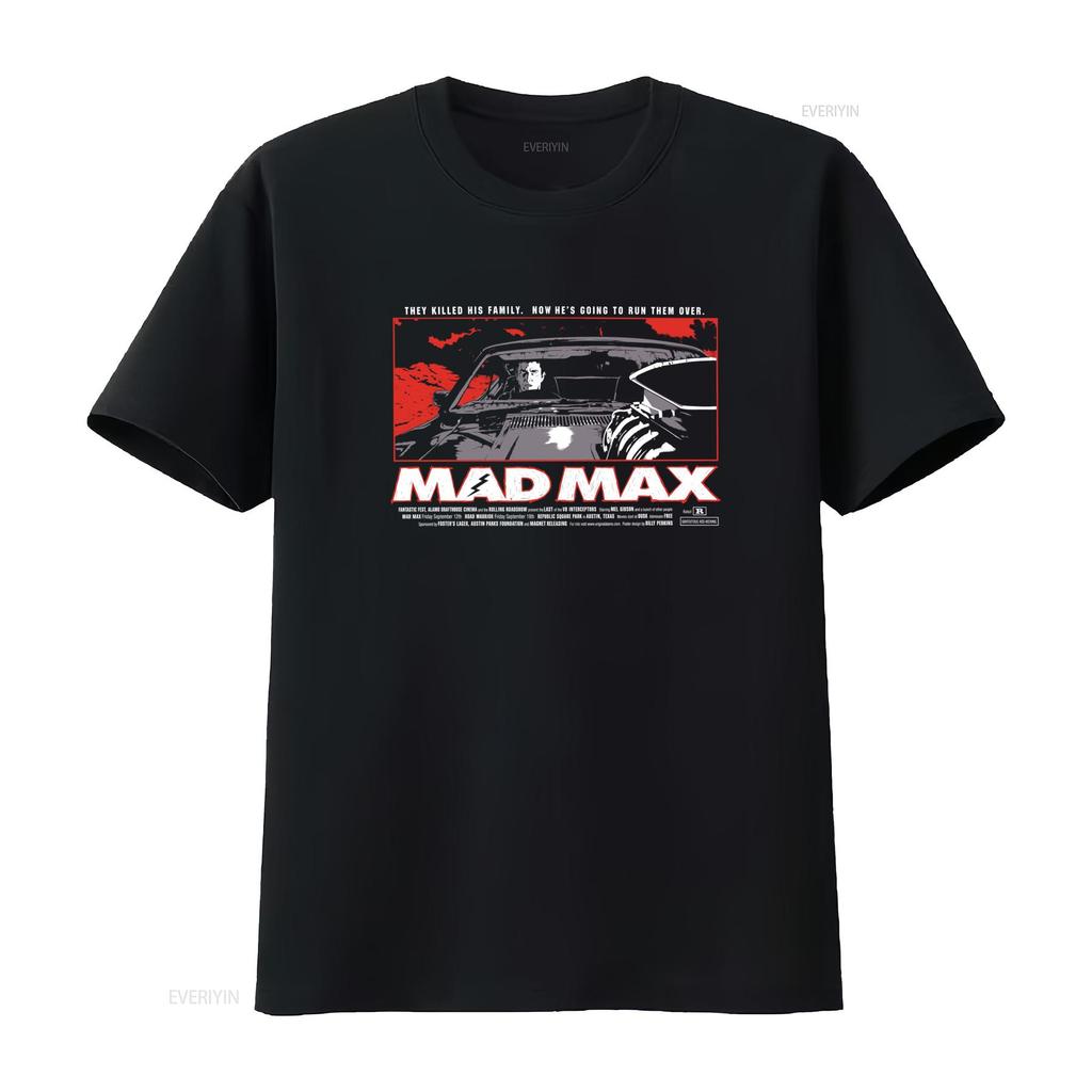 MAD MAX 1 Movie Poster T Shirt Black Available in All Sizes vintage Washed graphic Slightly Soft fashion homme Unisex