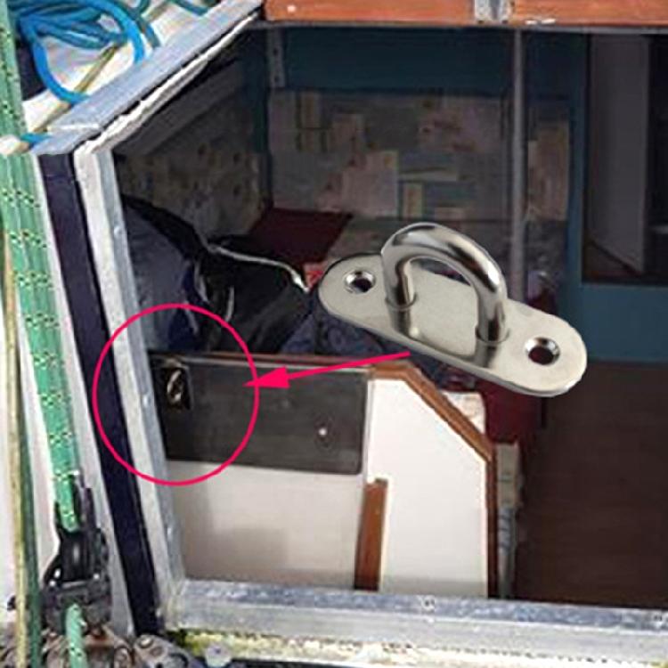 Marine Grade Stainless Metal Eye  Plate Hook Set Secure Yoga Fixation Plate Long Buckles for Yoga & Hammock Installation