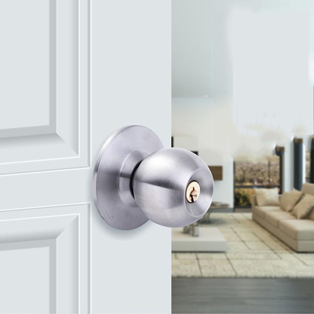Spherical Door Handle Knobs Universal Stainless Steel Bedroom Lock Bathroom Entrance Locks Kitchen Hardware Sturdy Gear