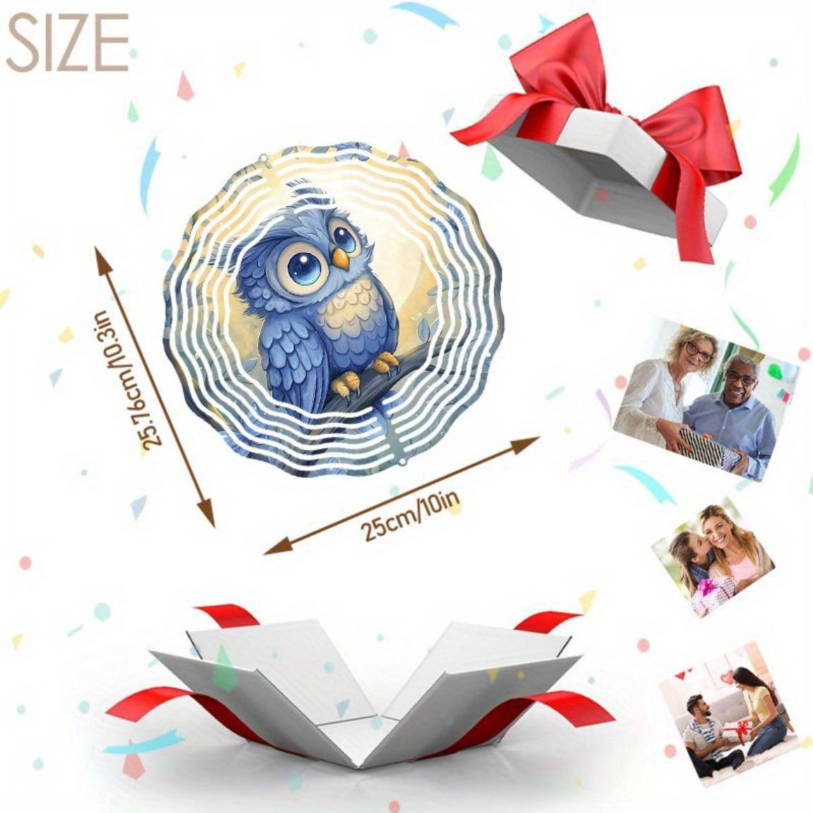 

Сова Колокольчик ветра 3D Металлический подвесной декор для сада, патио, свадьбы Золотой зеркальный светоотражающий Отпугиватель птиц Наружные колокольчики ветра Батарея не требуется