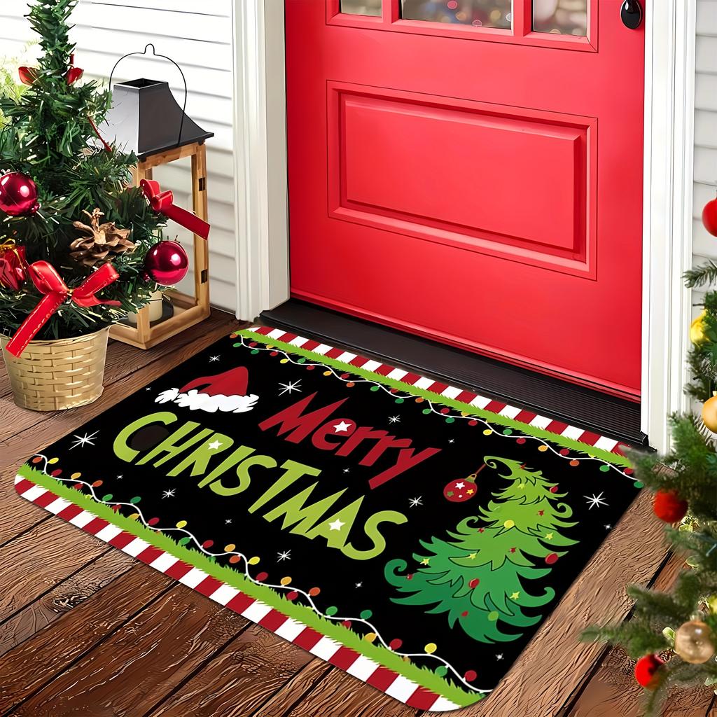 VIKAMA Creative Christmas Carpet Soft Doormat Welcome Carpet Living Room Carpet Rug For Bedroom Outdoor Carpet Christmas Decorat