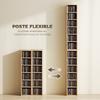 Column Shelves, Set of 2, CD/DVD Storage, 12 Compartments, 204 CDs, 21 x 22.5 x 88.5 cm, Wood